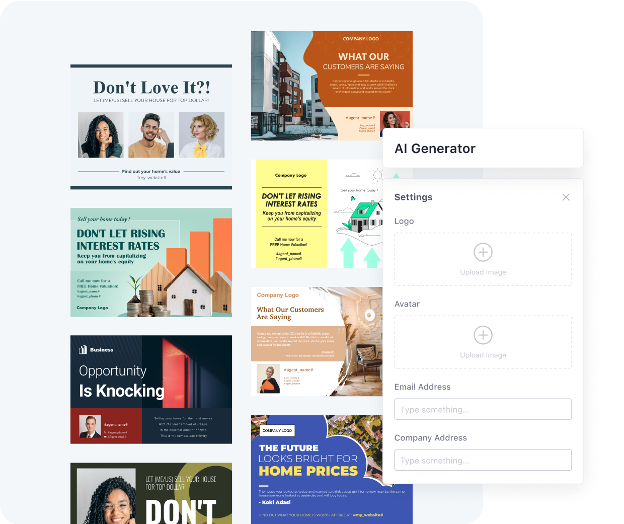 Lofty direct mail postcard materials